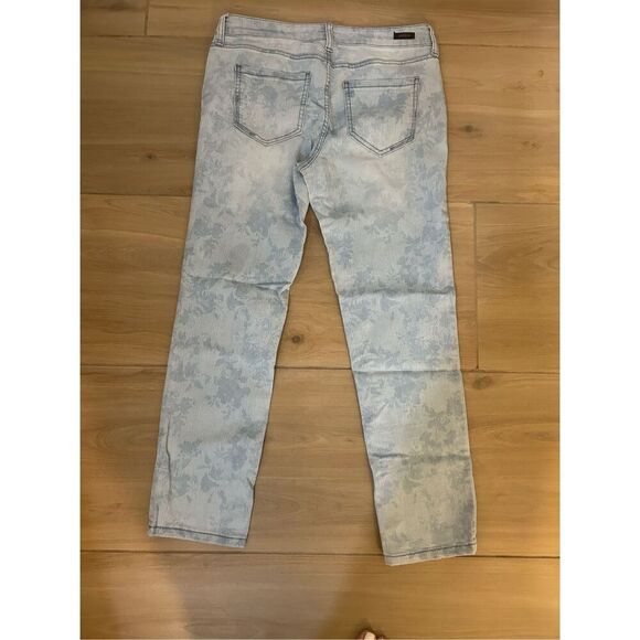 Liverpool Cami Crop Floral Striped Skinny Size 8/27” inseam - Picture 2 of 4